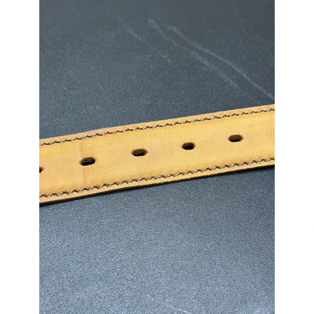 Justin Top Grain Cowhide Brown Leather Belt Silver Hardware 48